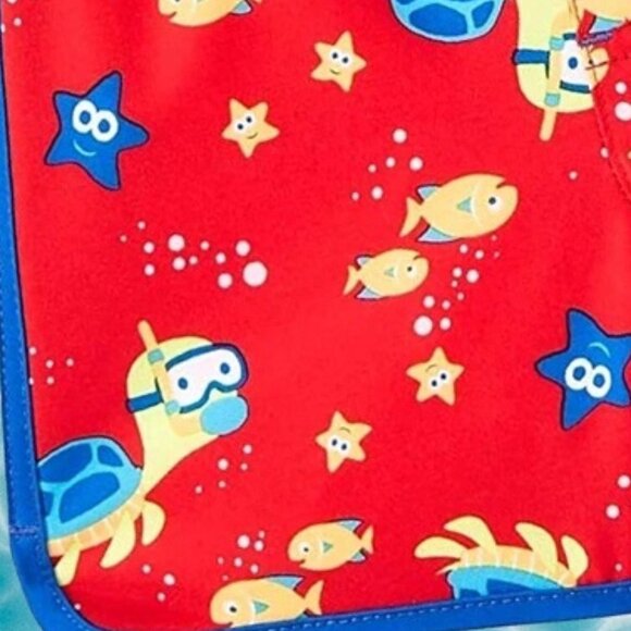 Wonder Nation Scuba Turtles Brilliant Red Swim Short Trunks - 12 Months NEW - Picture 2 of 4